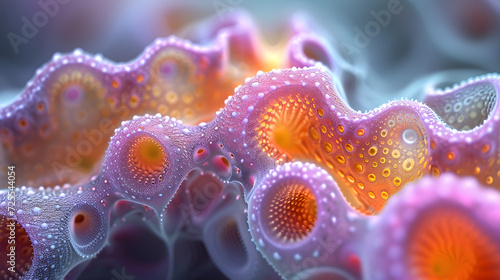 Close Up of a Purple and Orange Sea Anemone © Daniel