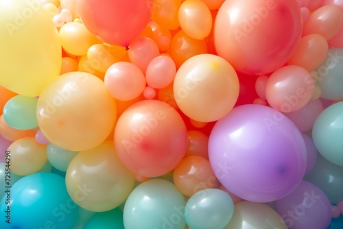 A Multitude of Pastel-Colored Balloons