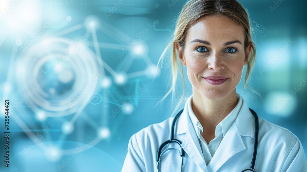 Portrait of a Confident Female Doctor in a Modern Hospital Setting Portrait of a Confident Female Doctor in a Modern Hospital Setting