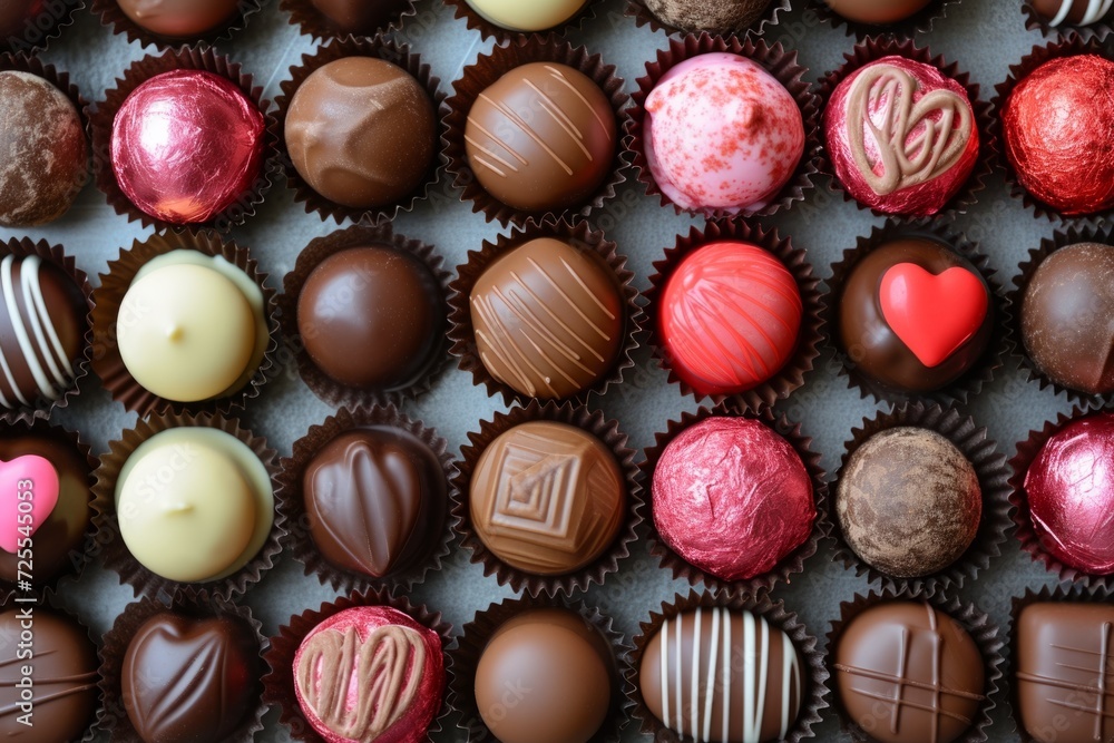 Valentines Day Treats Tempting Assortment Of Delectable, Mouthwatering Chocolates. Сoncept Romantic Dinner For Two, Love-Filled Desserts, Heart-Shaped Treats, Valentine's Day Cocktails Valentines Day Treats Tempting Assortment Of Delectable, Mouthwatering Chocolates. Сoncept Romantic Dinner For Two, Love-Filled Desserts, Heart-Shaped Treats, Valentine's Day Cocktails