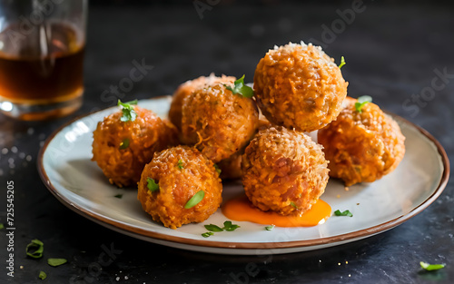 Capture the essence of Arancini Al Ragu in a mouthwatering food photography shot