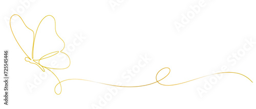 Butterfly line art vector illustration with transparent background 