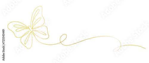 Butterfly line art vector illustration with transparent background 