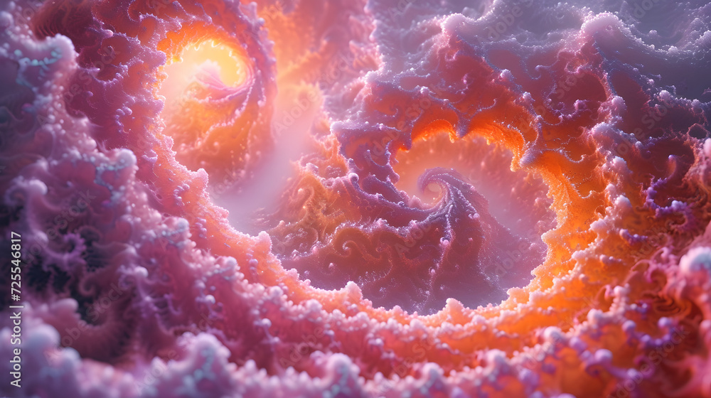 A Spiral of Clouds With a Bright Orange Center A Spiral of Clouds With a Bright Orange Center