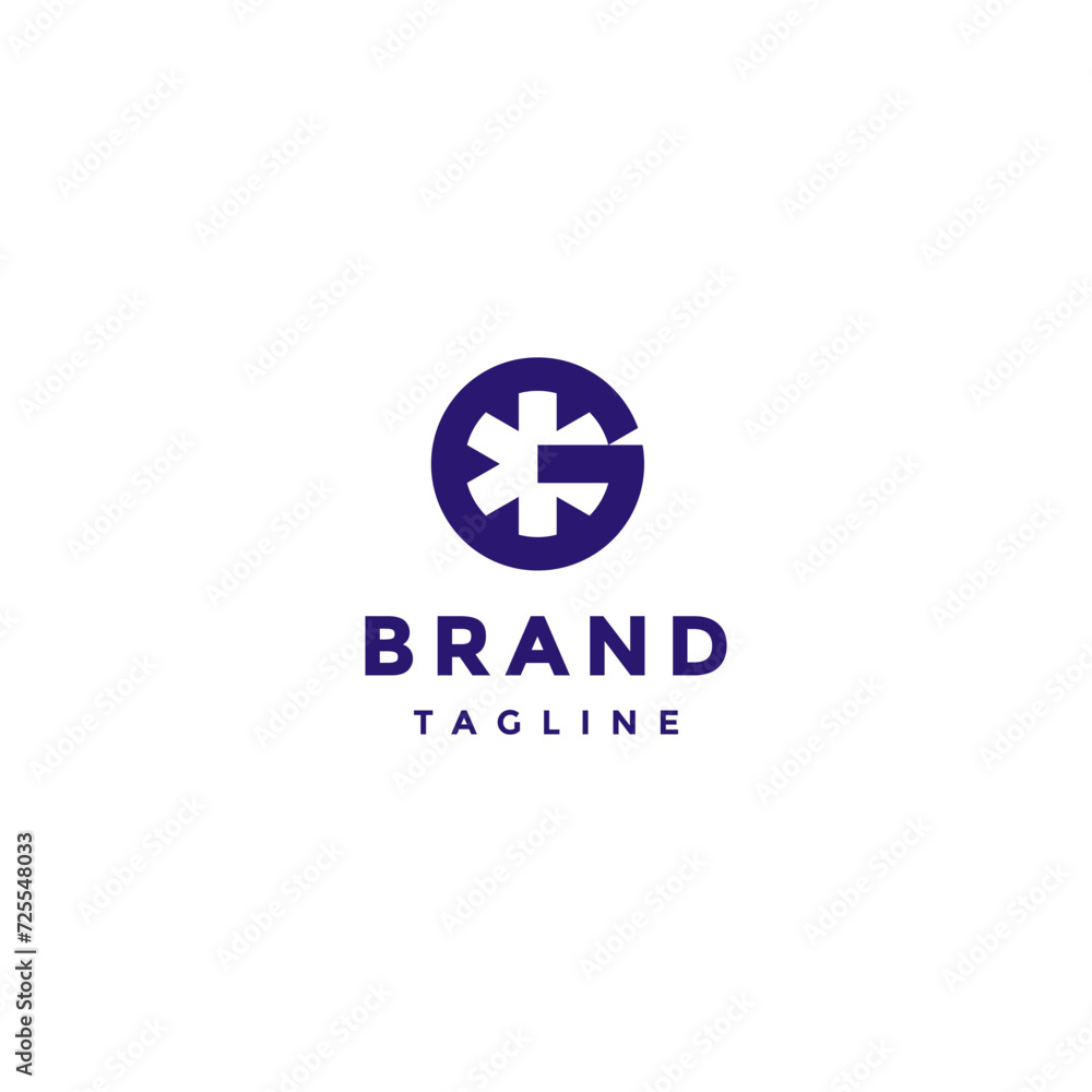 Obraz premium Star of Life Symbol Inside G Letter Logo Design. Initial Letter G With Star of Life Medical Symbol Design.