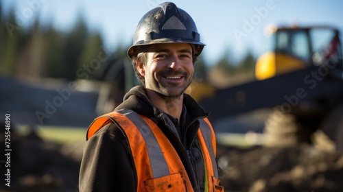 Dedicated engineer at site smiling over soil condition analysis