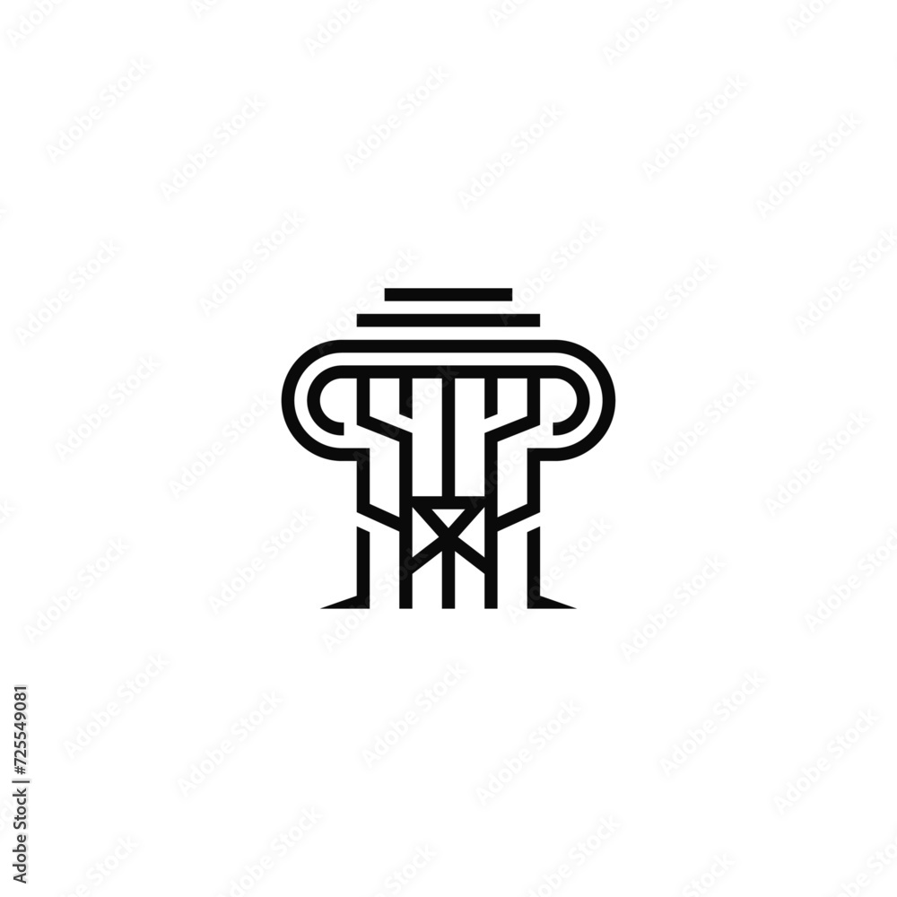 Lion pillar construction logo design. Lion pillar construction logo design.