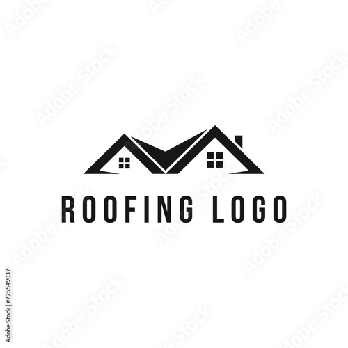 real estate house roof logo design silhouette concept idea