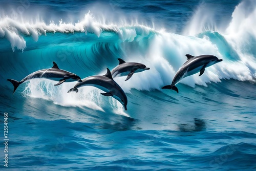 dolphins in the sea © qaiser