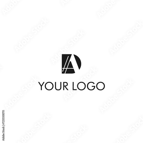 monogram letters A and D with lines that tell about the construction of a building, suitable for an architect's logo like you