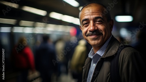 Warmly smiling station manager dedicated to smooth subway operations