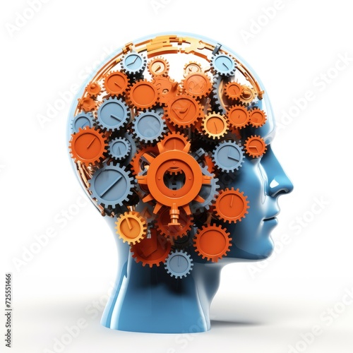 Wallpaper Mural Three-Dimensional Blank Head Shape Border on Bright Abstract Background Torontodigital.ca