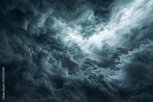 AI-generated dramatic sea of clouds #725552439