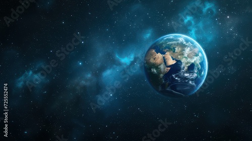 three dimensional render of planet earth floating in outer space © Azad