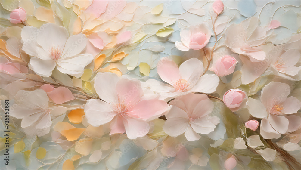Blooming Pink Roses on Canvas Depicting a Serene Spring Morning Blooming Pink Roses on Canvas Depicting a Serene Spring Morning