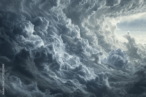 AI-generated dramatic sea of clouds #725553484