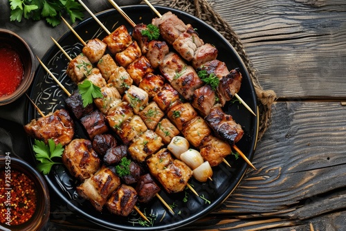 Barbeque Skewers served on plate