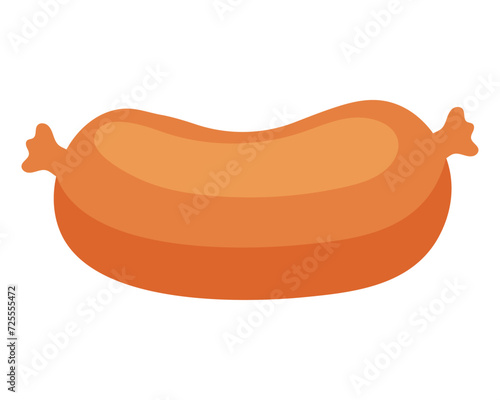 Smoked sausage. Meat product. Vector illustration.