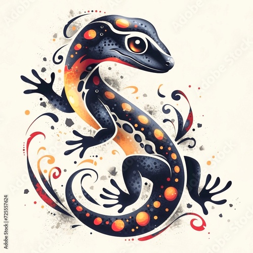 artistic logo, gecko vector