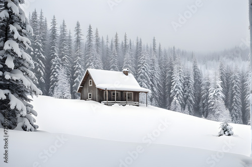 Cozy Winter Escape: A-Frame Cabin Nestled in Snowy Wonderland © Kavinda
