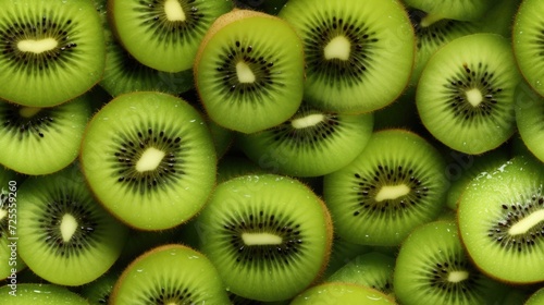 Kiwi seamless pattern. Fruit repeated background of harvest.