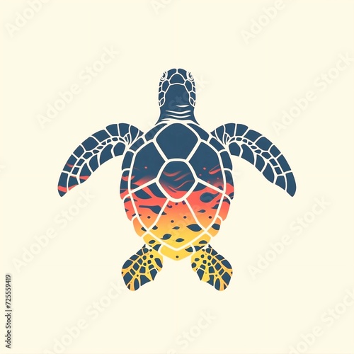 artistic logo, turtle vector