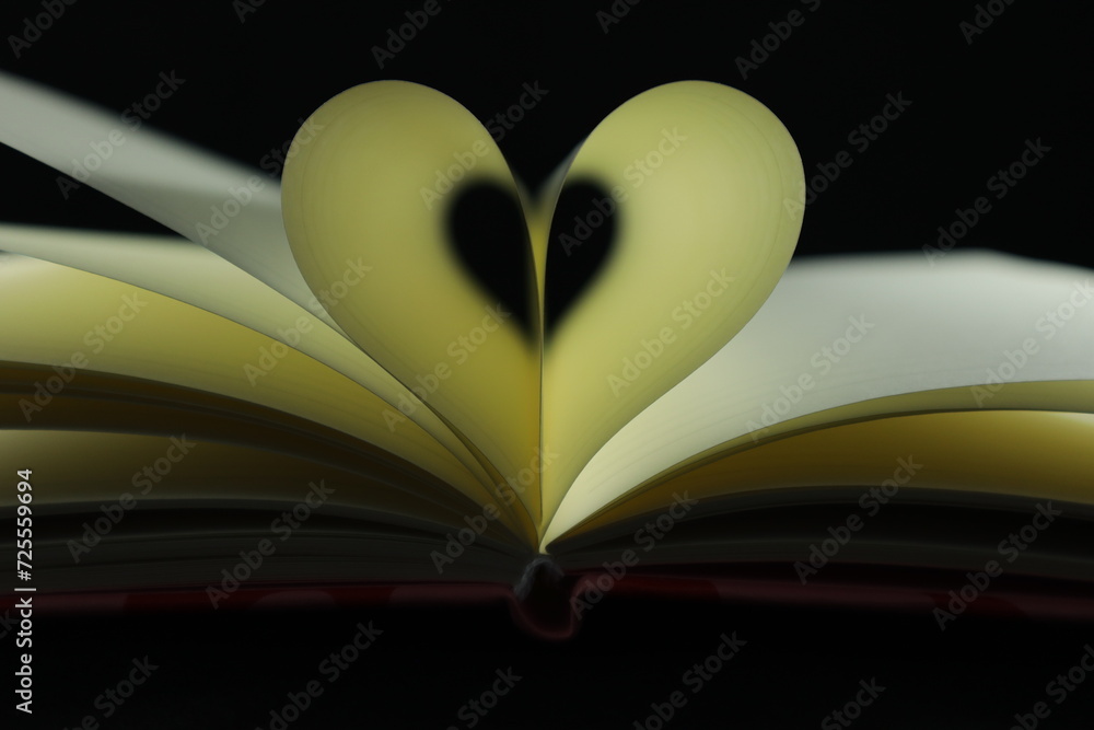 Open Book With A Heart Shaped Pages Open Book With A Heart Shaped Pages