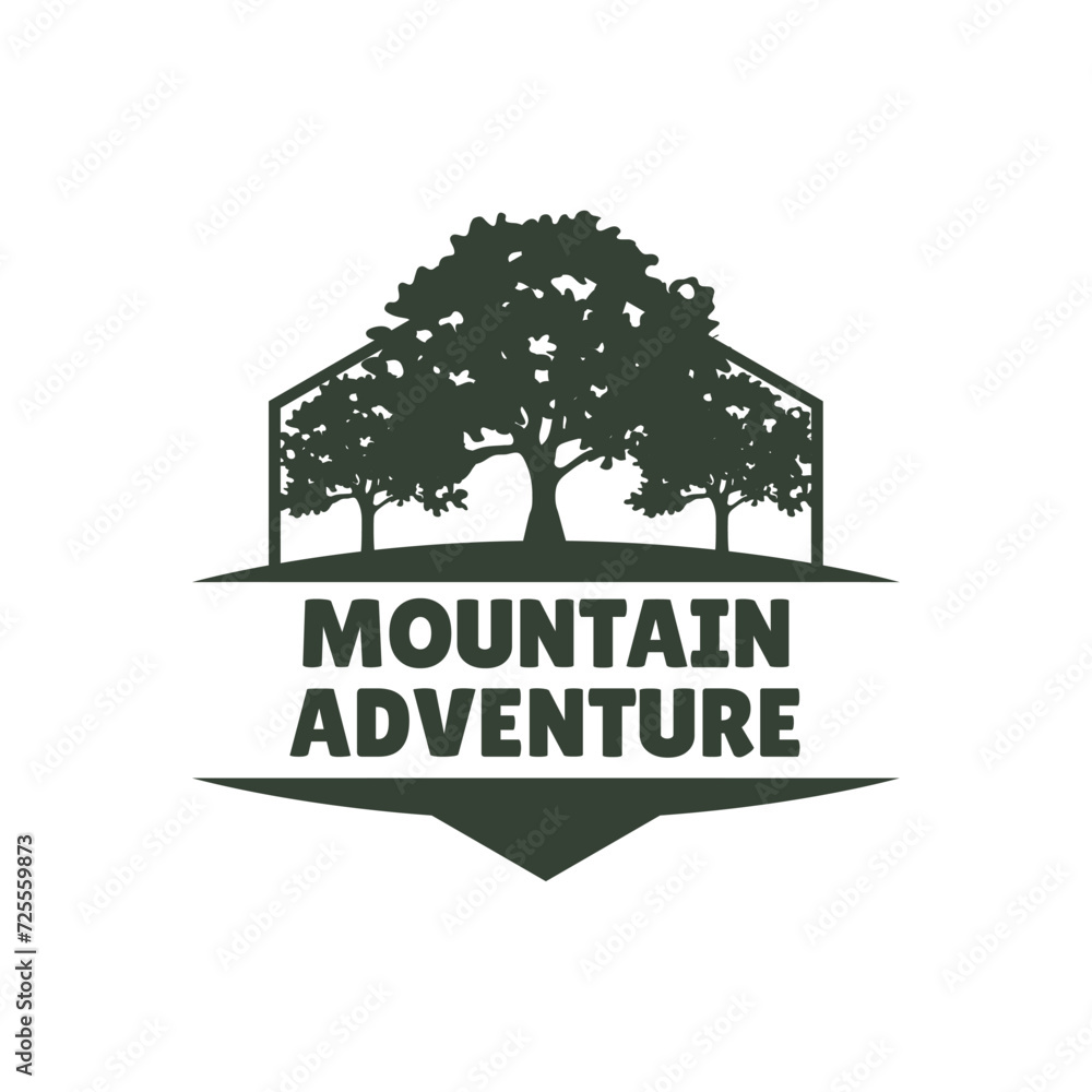 Obraz premium Tree logo design. Pine forest logo vector illustration