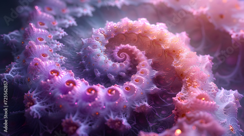 Close-Up of Pink and Purple Flower Fractal