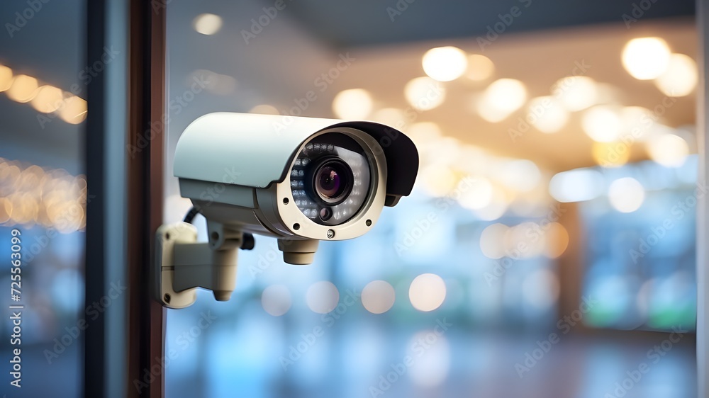 security camera on a wall, cctv Generated AI security camera on a wall, cctv Generated AI