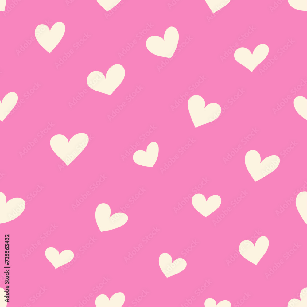 Abstract seamless vector pattern with hearts elements. Modern stylish background.
