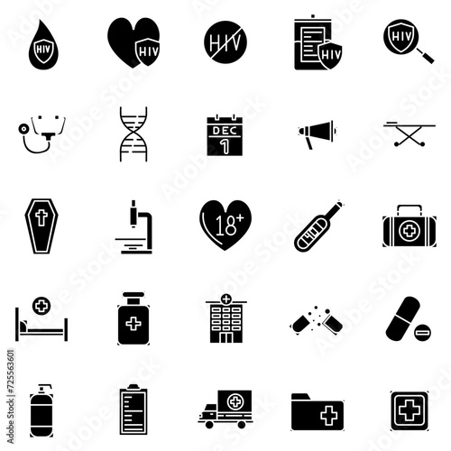 AIDS and HIV Icon in Solid Style Perfect for Presentation and any Purpose