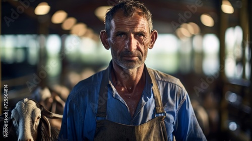 Dedicated goat milk producer in milking parlor