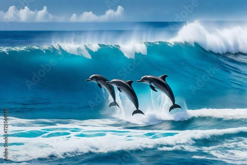 dolphins in the ocean