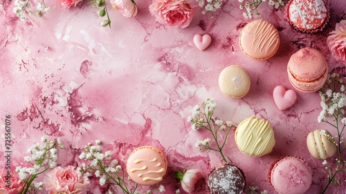 Whimsical Mother's Day Treats on Pink Marble