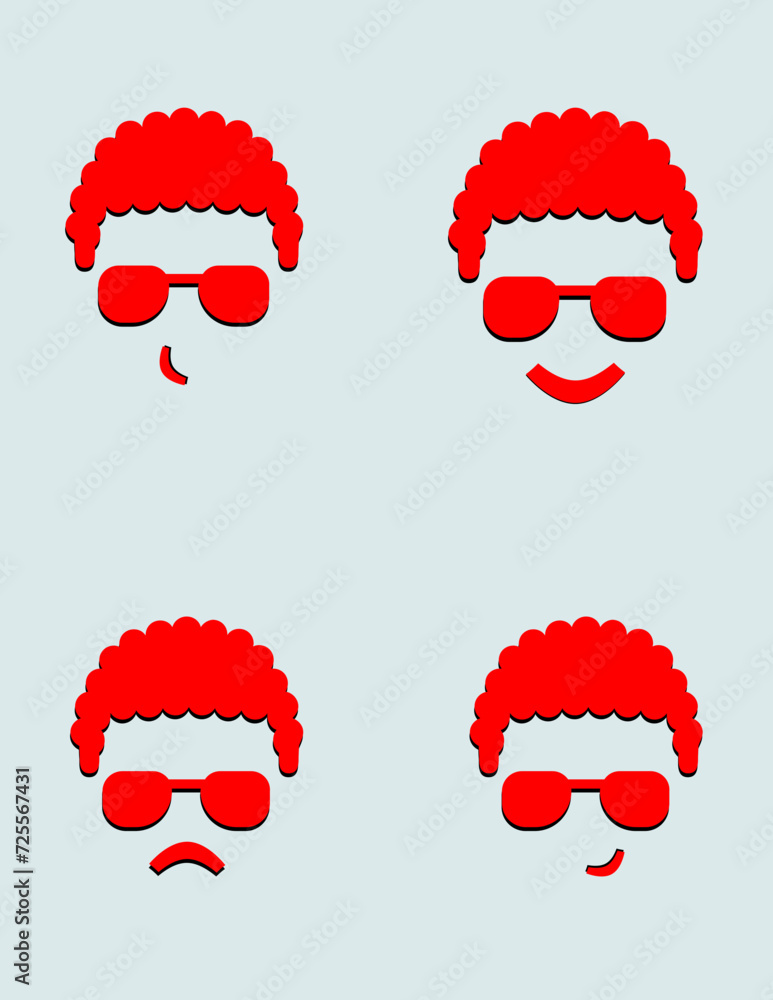 Male Face Icon Vector on Isolated Background