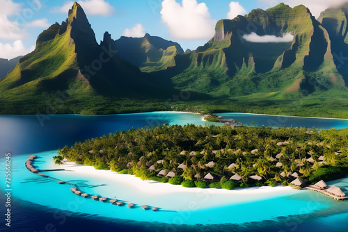 An Impressive Breathtaking Beauty of Bora-bora in The French Polynesia (PNG 6912x4608)