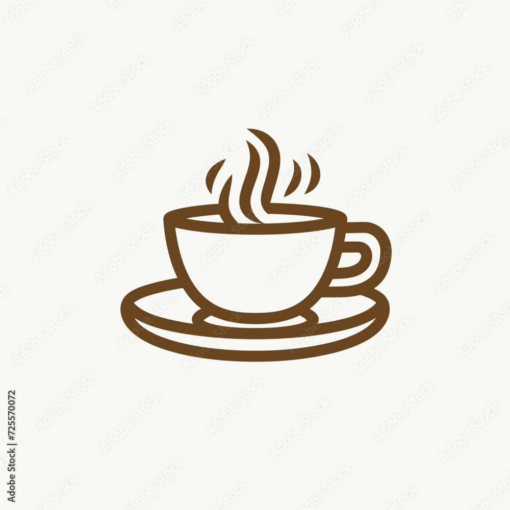 Obraz premium Coffee Cup Logo Lines