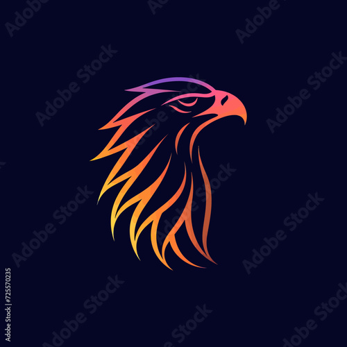 Eagle Head Logo Lines