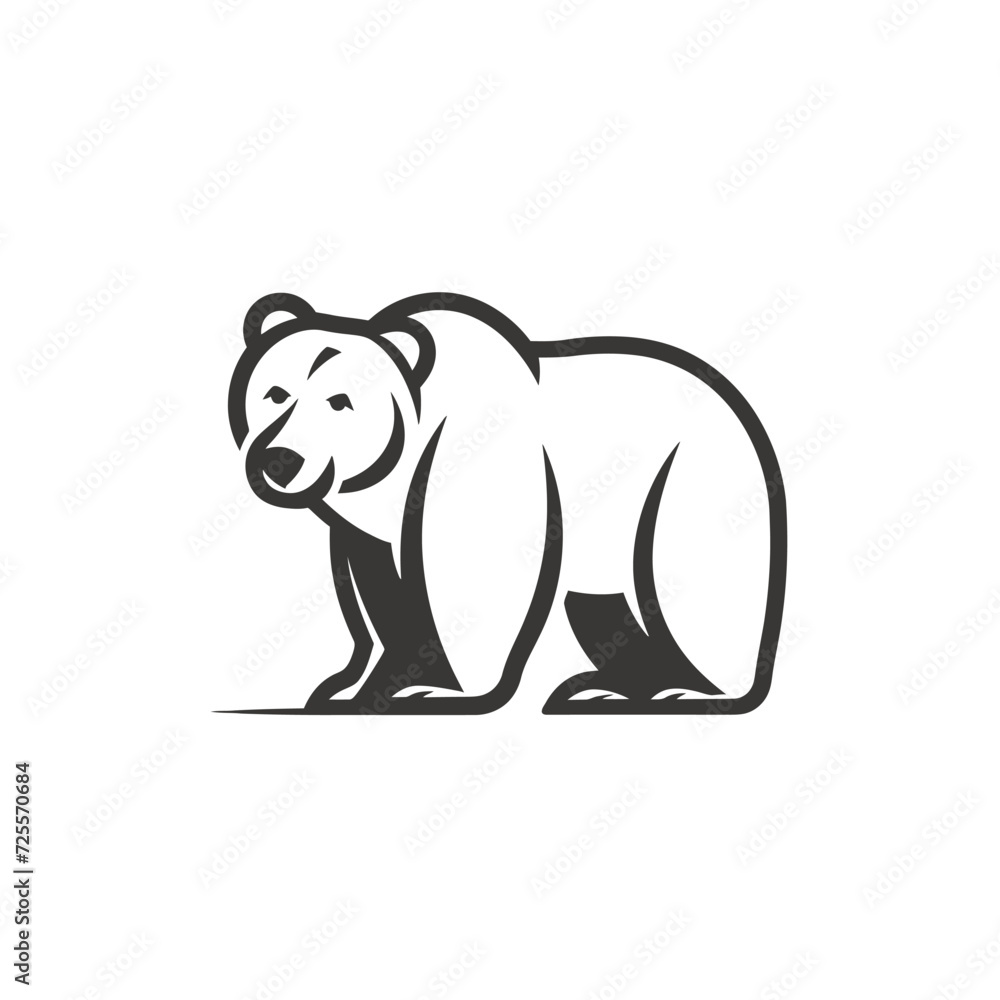 Fototapeta premium Bear Lines Logo