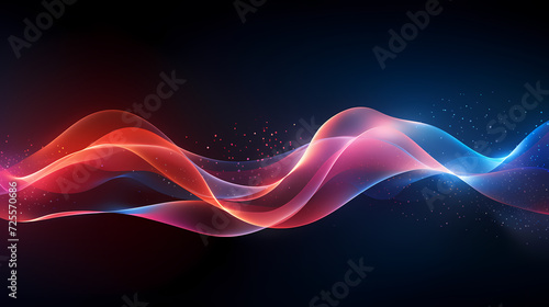 Digital technology blue rhythm wavy lines abstract graphic poster web page ppt background