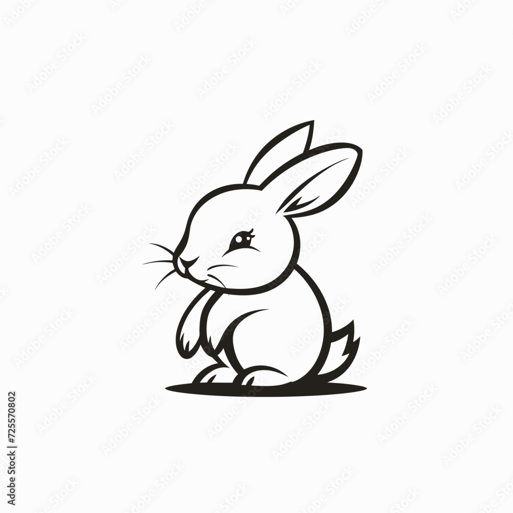 Fototapeta premium Rabbit Bunny Minimalist Logo