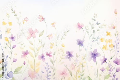 A watercolor painting of wildflowers in bloom  showcasing a sense of vintage romance   cartoon drawing  water color style