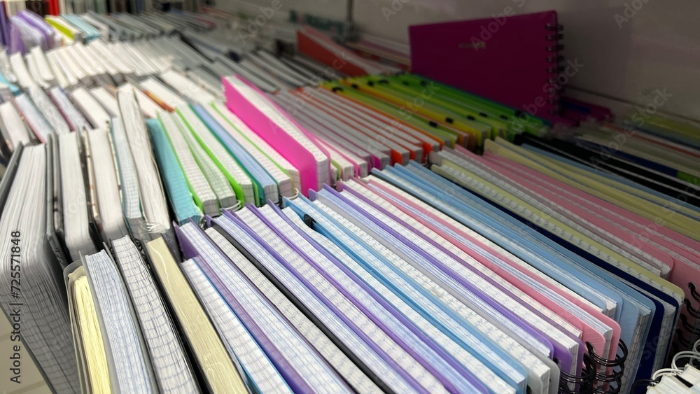 Various notebooks and notebooks close-up Various notebooks and notebooks close-up