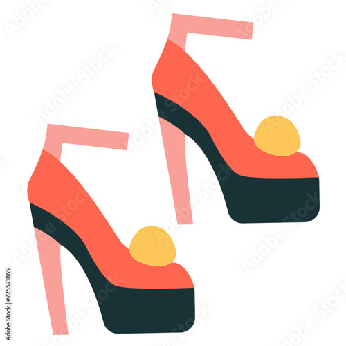 High heeled shoes. Vector illustration.