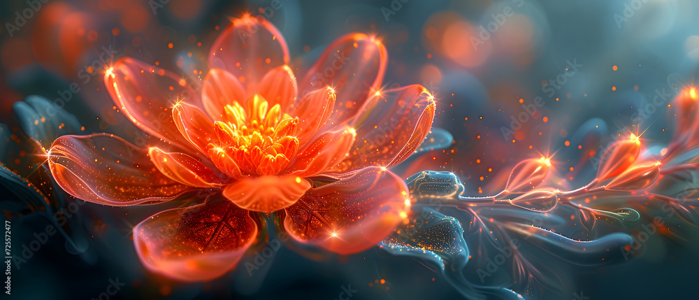 Close-Up of a Flower With Blurry Background Fractal Close-Up of a Flower With Blurry Background Fractal