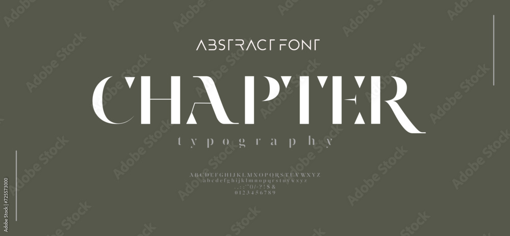 Abstract Fashion font alphabet. Minimal modern urban fonts for logo, brand etc. Typography typeface uppercase lowercase and number. vector illustration