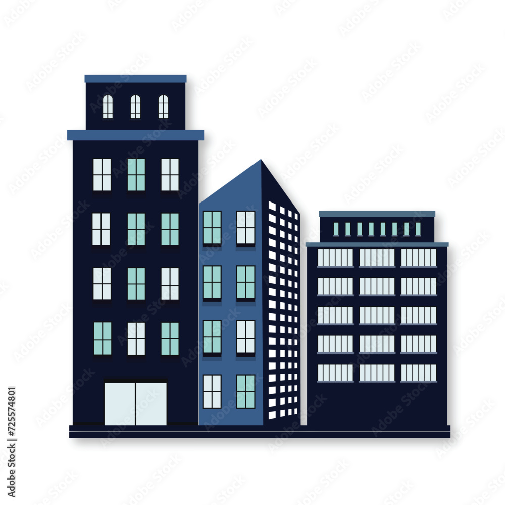 colorful buildings real estate logo design