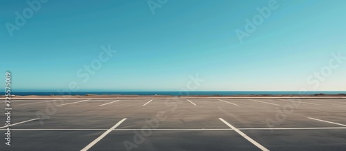 vacant parking lot overlooking clear sky © Vusal