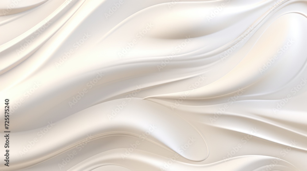 Obraz premium Abstract background with whipped white cream texture. Smooth fluid waves of liquid for banner, backdrop